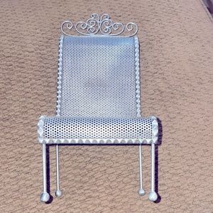 Jewelry stand chair in silver earrings holder stand